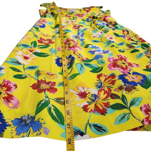 Kate Spade Womens Cathleen Silk Wrap Dress Size 6 Yellow Floral Brunch Designer - Picture 16 of 16